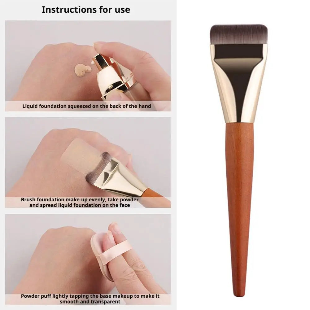 Flat Foundation Brush for Liquid makeup, Ultra Thin Face Makeup Flat Brush, Angled Makeup Brush for Blending Cream, Base Brush Quake
