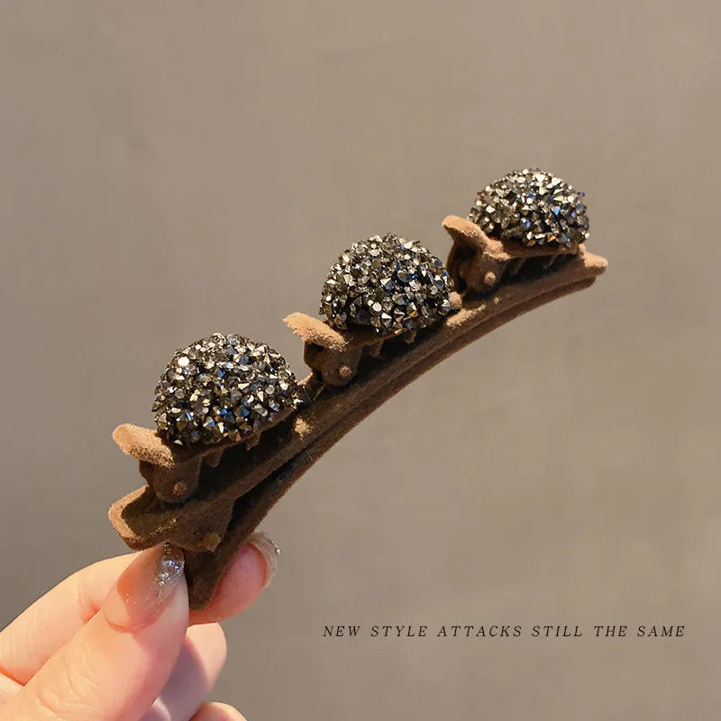 Velvet Bangs Clip Sweet Cute Barrettes Hair Side Clip Fashion Braided Hairpins Hair Accessories Black Headwear Women Style Tools Quake coffe ball