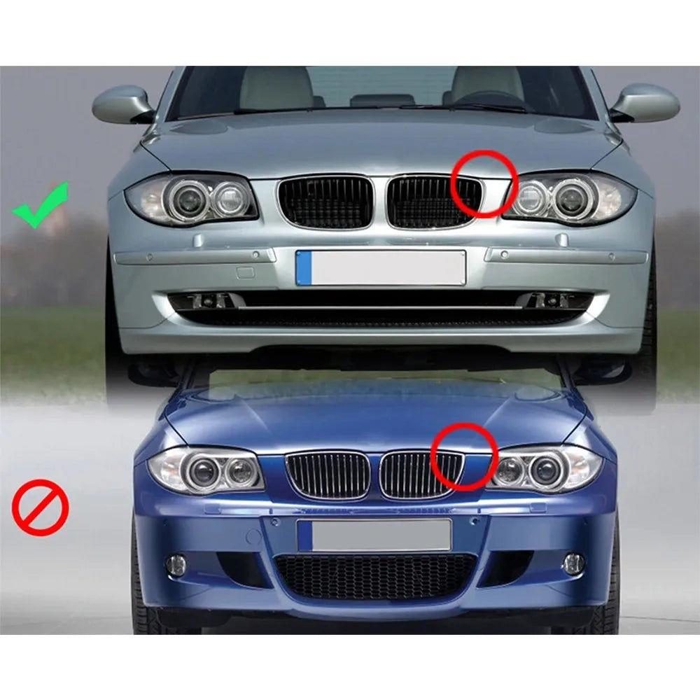 For BMW 1 Series E87 E81 E82 E88 2008-2011 2x Car ABS Grille Front Kidney Grill Diamond Style 51137354949 51137354950 Auto Parts Quake