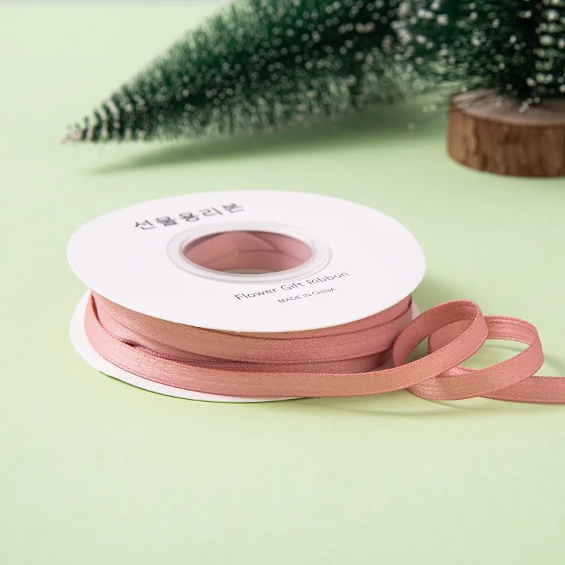 Matte Double Sided Polyester Cotton Ribbon DIY Craft Bow Making Ribbon Garment Accessories Gift Wrapping Decorative Strap Quake