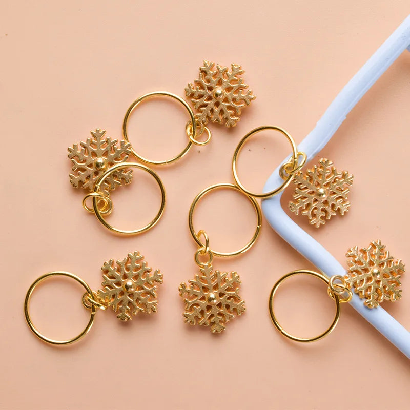 5/10 Pcs Hair Braids Leaves Beads Women Silver Gold Color Hip-hop Hair Rings Braid Bead Hair Headband Braiders Accessories Quake 5pcs 15