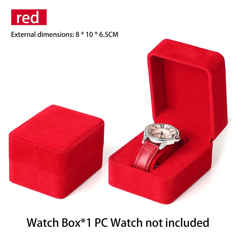 1Pcs Watch Box Fashion Velvet Round Corner Smartwatch Clock Storage Case Jewelry Accessories Business Packaging Boxes Quake A2