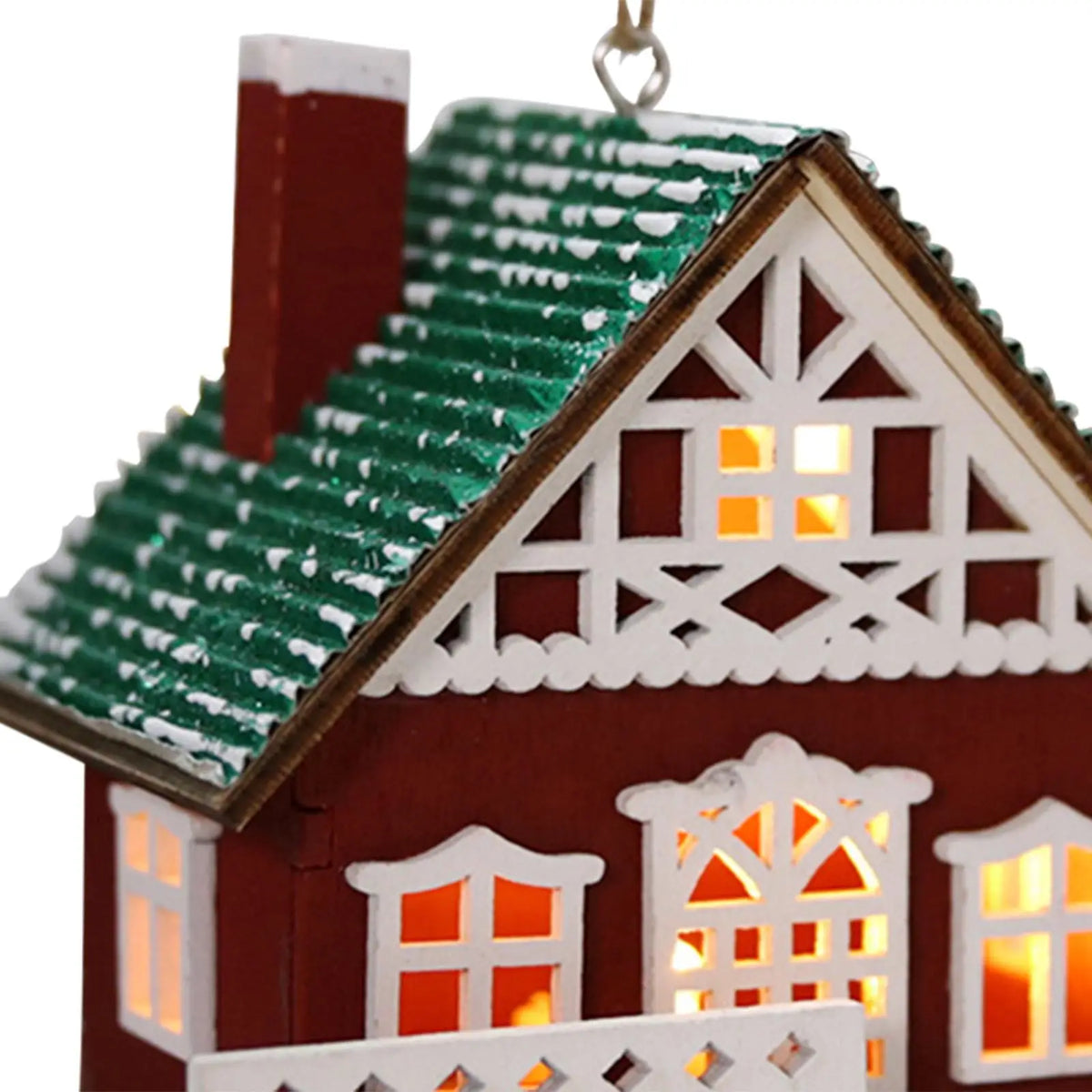 Mini Christmas Village House Wood LED Lighted Kids Toy Christmas Decorations for Bedroom Table Xmas Party Decor Home Decoration Quake
