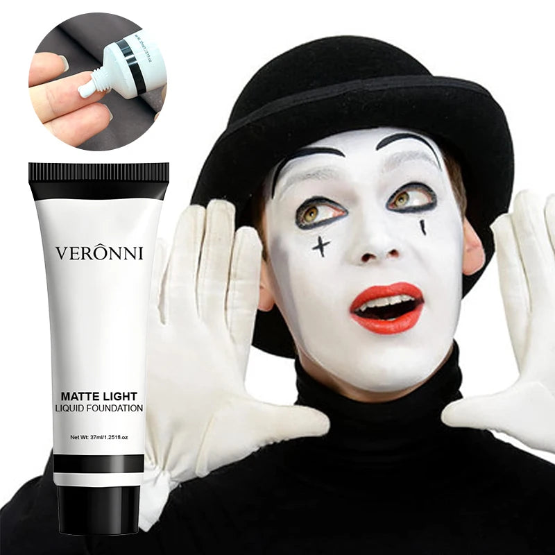 Halloween Pure White Makeup Foundation Mixable Pure White Foundation Adjuster Concealer Face Paint Makeup Clown COS Carnival Quake
