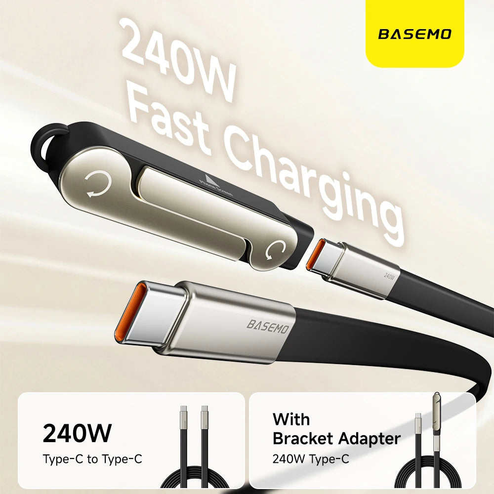 2 In 1 USB C To Type C Bracket Adapter 5A 240W Fast Charging Data Holder Converter Type C To C For Samsung Huawei iphone 15-17 Quake