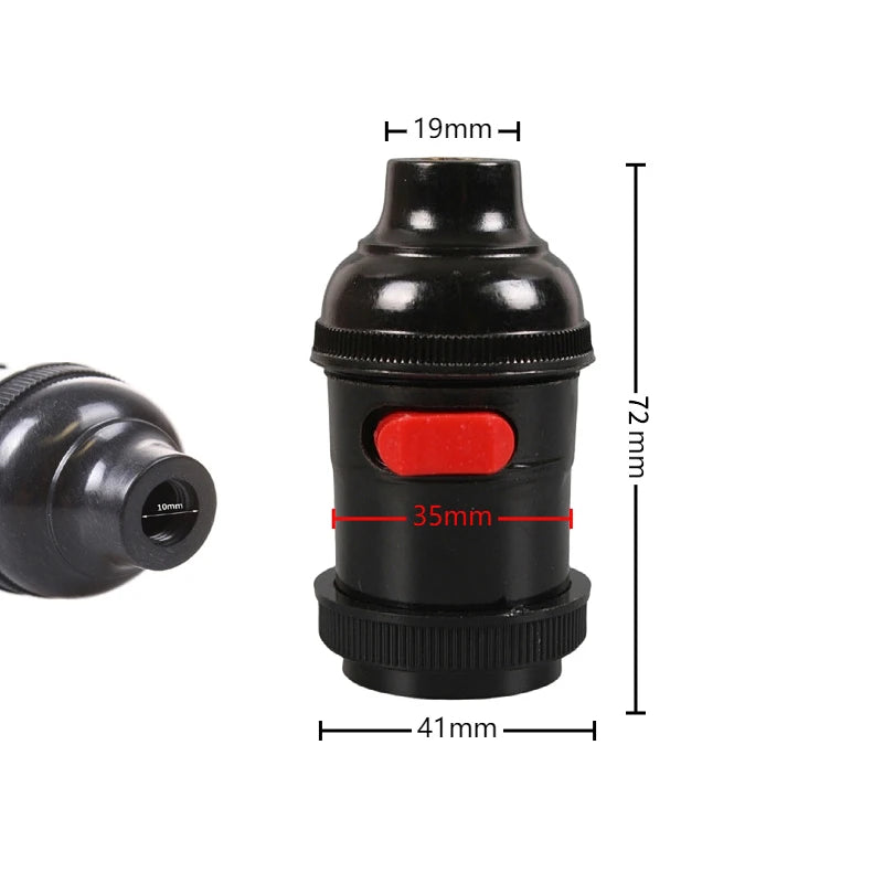 1pcs E27 Bakelite Plastic Lamp Holder Socket Lamp Holder Socket Base LED Terminal Bulb Types Vintage For Bedroom Office Quake ONESIZE