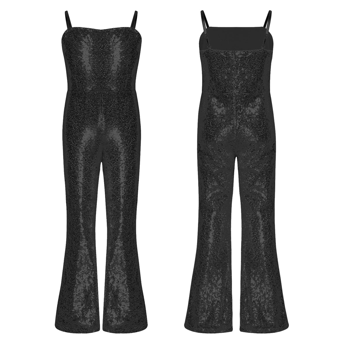 Shiny Halloween Hippie Costume Bell Bottom Jumpsuit for Girls Movie Character Sequins Disco Outfit 70s 80s Prom Party Costume Quake