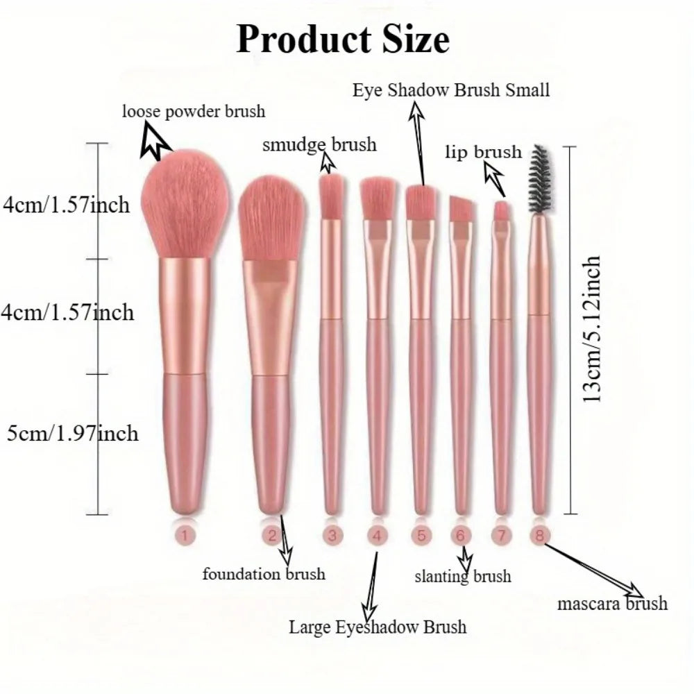 Makeup Brush Complete Set of Small 8 Beauty Tools Portable Set Eye Shadow Brush Foundation Make-up Brush Powder Blusher Brush Quake