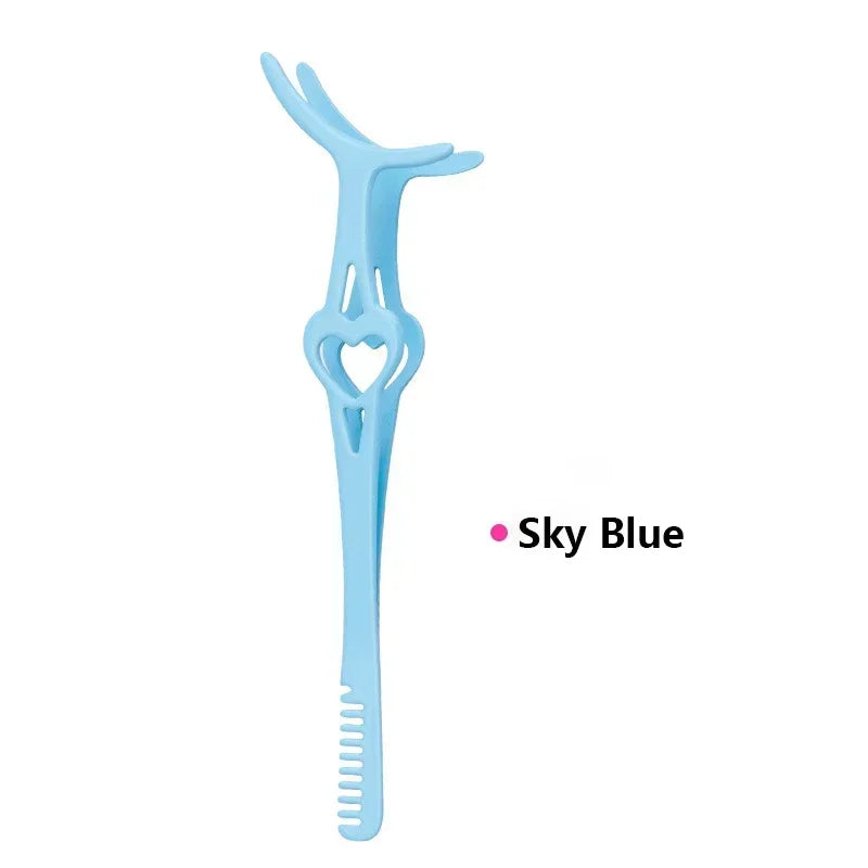 Professional False Eyelash Applicator Tool – Precision Stainless Steel Tweezers for Easy Application & Removal of Fake Lashes Quake M387 Sky Blue