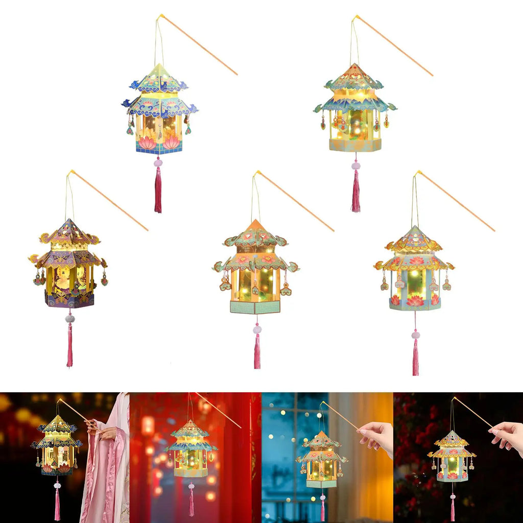 Chinese Lantern Craft Hanging Lantern Decoration Light Portable Lantern for Birthday Events Chinese Festive New Year Decor Party Quake