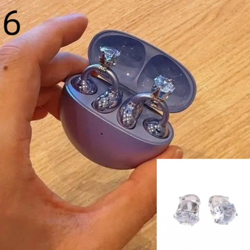 DIY Headphone Decor Clips, Removable Zircon Diameter Buckle Ornaments, Easy Install Earbud Decoration For Wireless Headphones Quake Style06