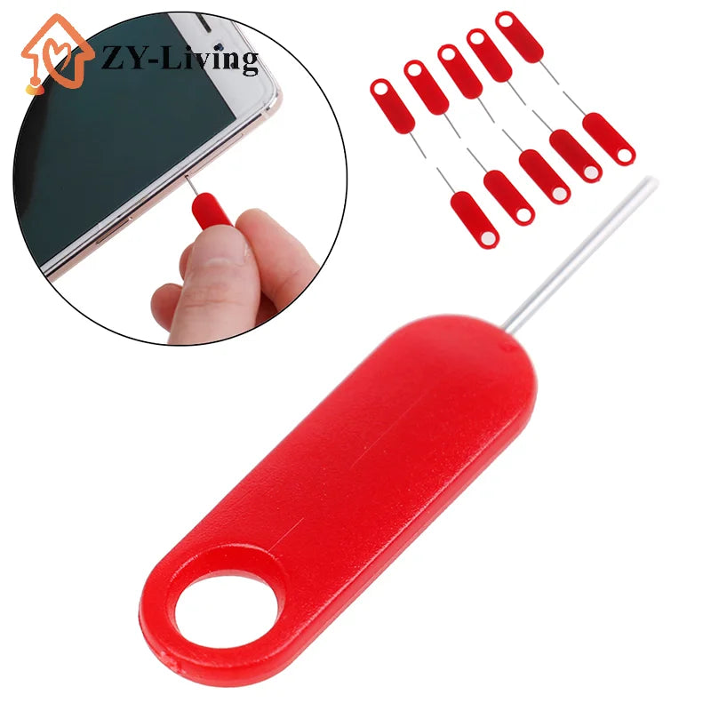 1/10Pcs Anti-Lost Sim Card Eject Pin Needle Universal Mobile Phone Steel Ejector Pin SIM Card Tray Opener Keyring Quake