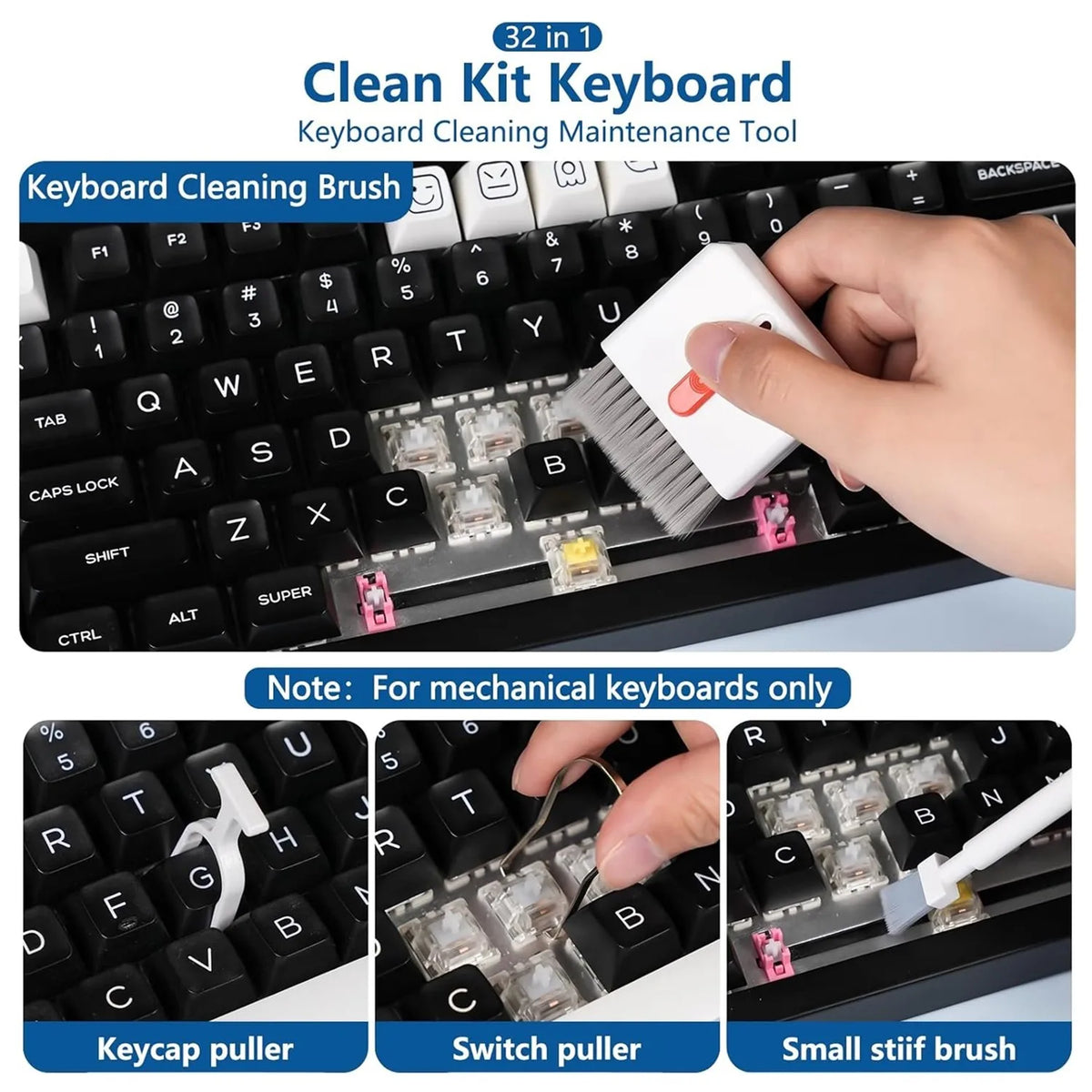 Professional 32-in-1 Electronics Cleaning Tools Set – for iPhone Port, AirPods Case, Bluetooth Earbuds, PC Keyboard, Laptop Quake