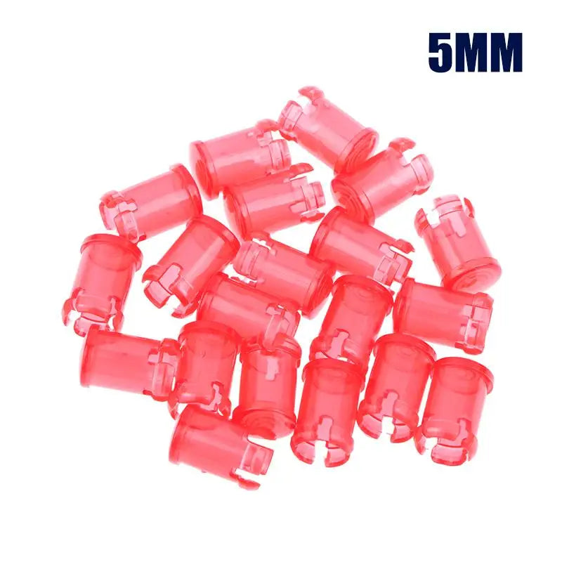 20Pcs/lot 3MM 5MM LED Light Emitting Diode Lampshade Light Guide Light Guide Cap Protective Cover Led Transparent Lamp Caps Quake 5mm Red
