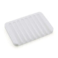 Silicone Soap Dish Storage Holder Soap Box Plate Tray Shower Soap HolderDraining Kitchen Sink SpongeHolder Bathroom Accessorie Quake WHITE