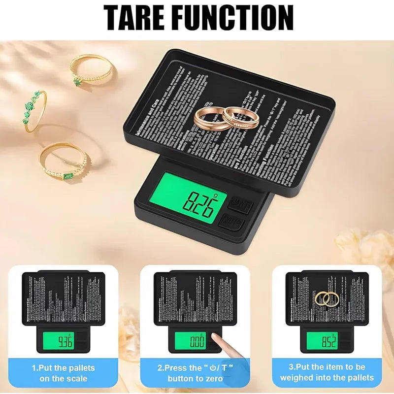 Precision Pocket Scale 1000g X 0.01g - Digital Gram Food Jewelry Ounces/Grains Scale Digital Pocket Scale Mini Scale Tiny Scale Quake