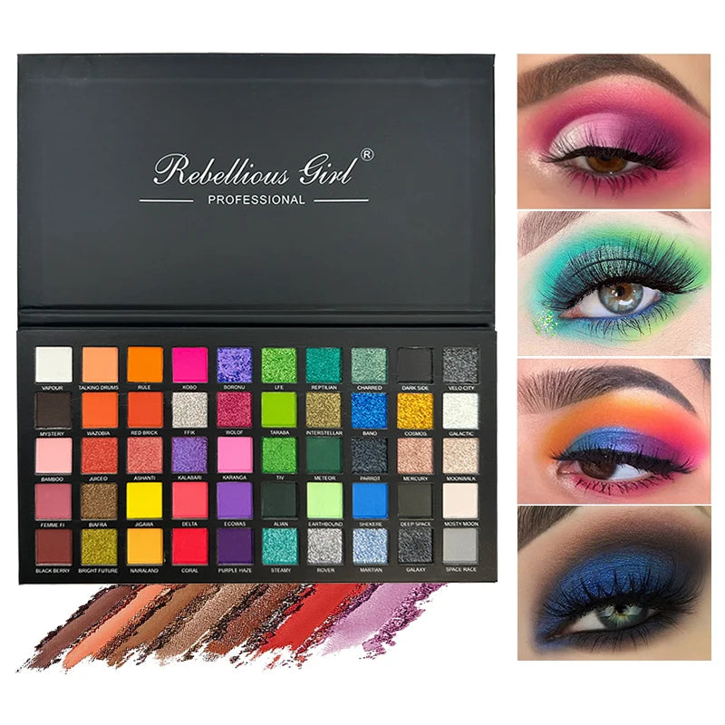 50Color Eye Shadow Palette Matte Shimmer Makeup Plate Highly Colored Color Powder Durable Waterproof Eye Shadow Makeup Cosmetics Quake