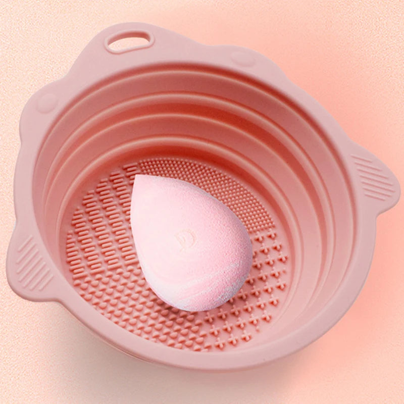 Makeup Brush Cleaner Cleaning Bowl Brush Tool Set Thorough Cleaning Without Hurting Bristles Wet & Dry Powder Puff Dry Cleaner Quake
