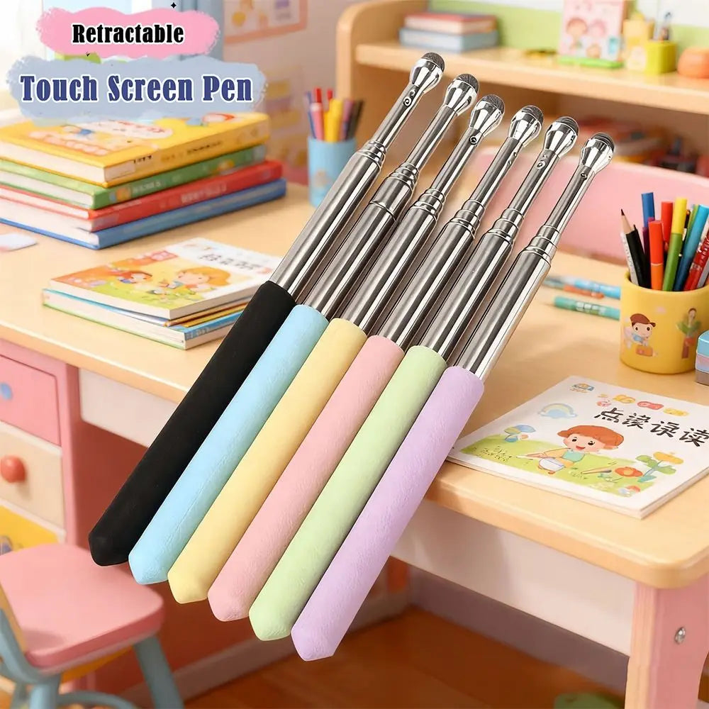Simple 66cm Stylus Pen Five Sections Retractable Digital Pen Macaron Color Teaching Pointer Students Quake