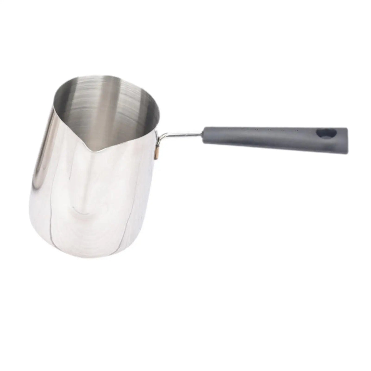 Metal Turkish Coffee Pot Long Handle Hot Chocolate Maker with Pour Spout Milk Warmer Butter Melting Pot Quake 600ml