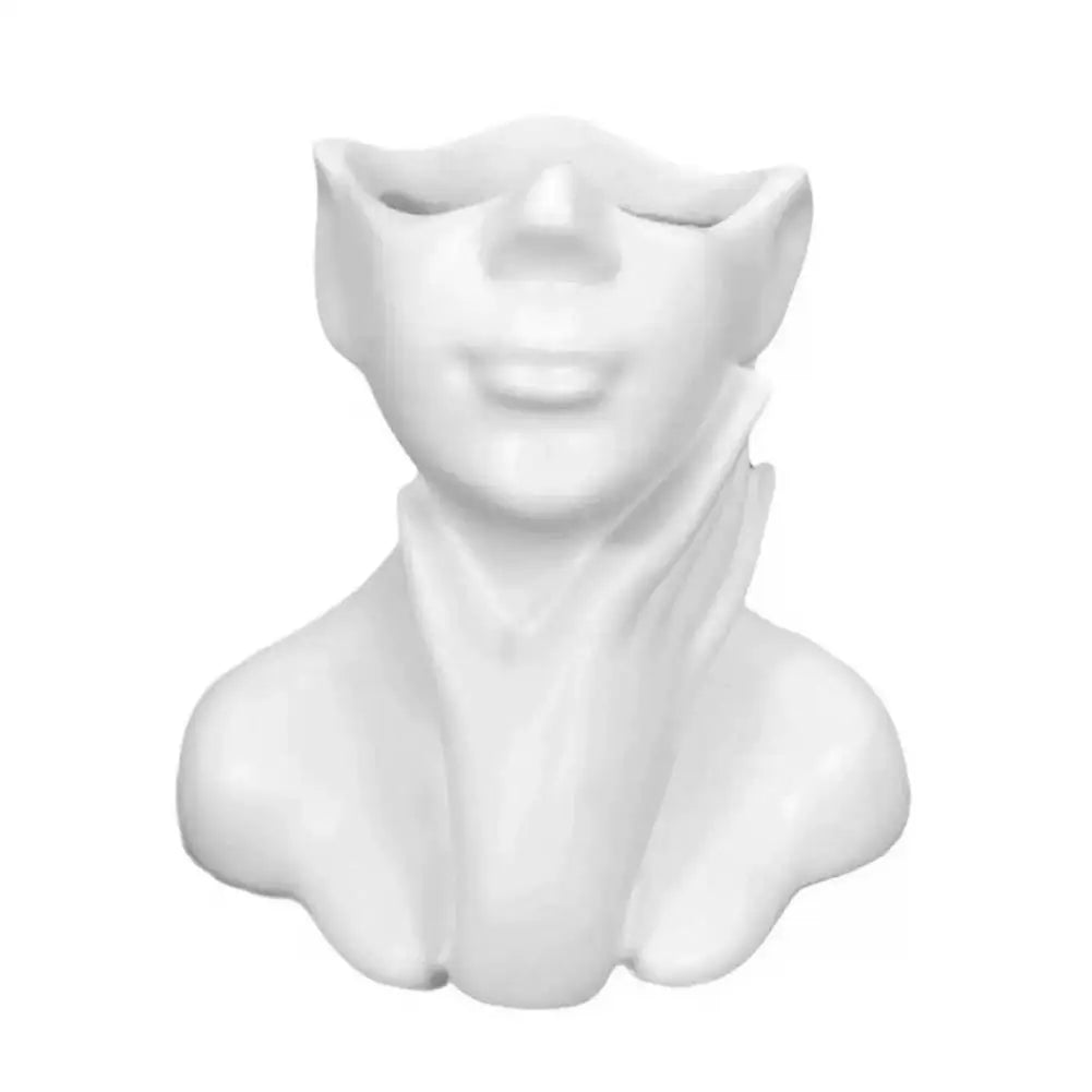 Makeup Brush Holder,Human Face Art Desktop Decoration,Vase,Compatible with Makeup,Eyebrow Pencils,Home Organizer,Plastic Materi Quake D