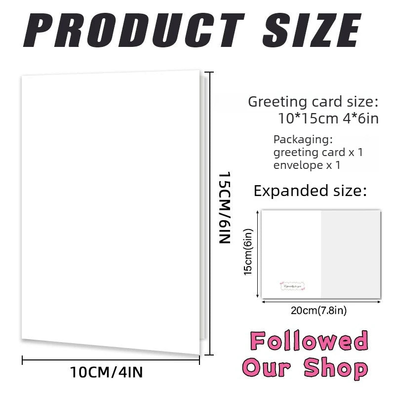 1 set Valentine's Day Greeting Cards Flower Shops Handwritten Flowers Baking Confession Souvenir Cards Instagram Style Quake