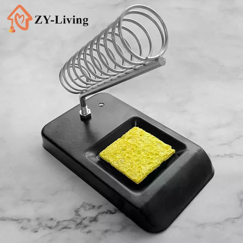 Soldering Iron Stand Portable Holder Soldering Tin Stand with Welding Cleaning Sponge Electric Soldering Iron Accessories Quake