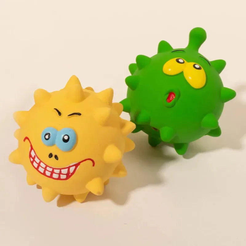 1pc Cute Squeaky Pet Dog Interactive Chew Toy Puppy Bite Resistant Thorn Tooth Cleaning Toy Molar Chew Toys for Dogs Supplies Quake