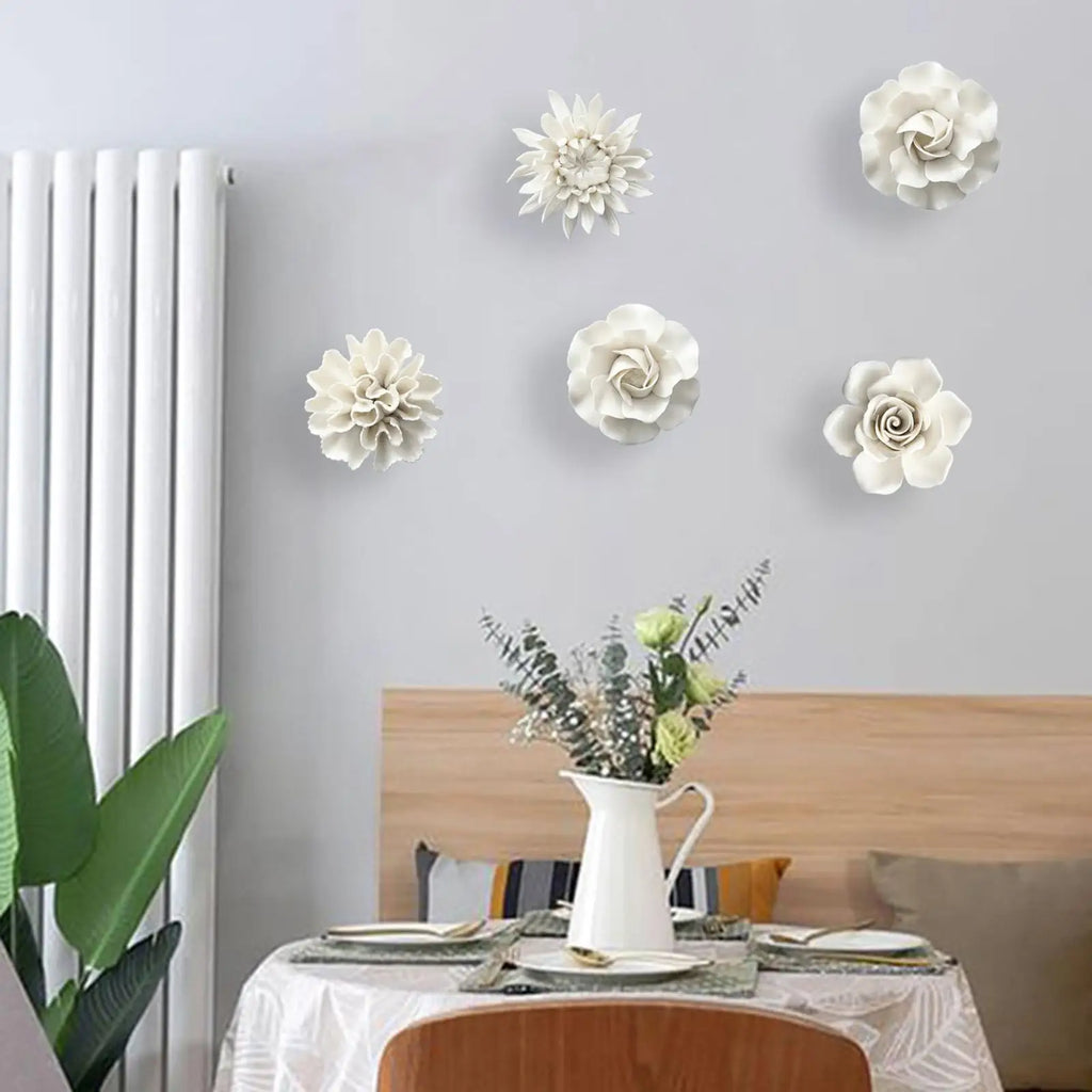 3D Ceramic Flower Wall Decor Wall Decoration Decoration Artificial Flower for Quake