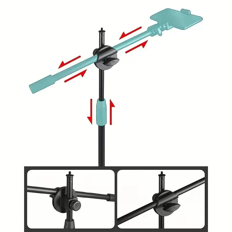 Rotatable Adjustable Phone Stand & Arm Stand Table Overhead Tripe Stand for Mobile Cellphone Filming Photography Articulated Arm Quake