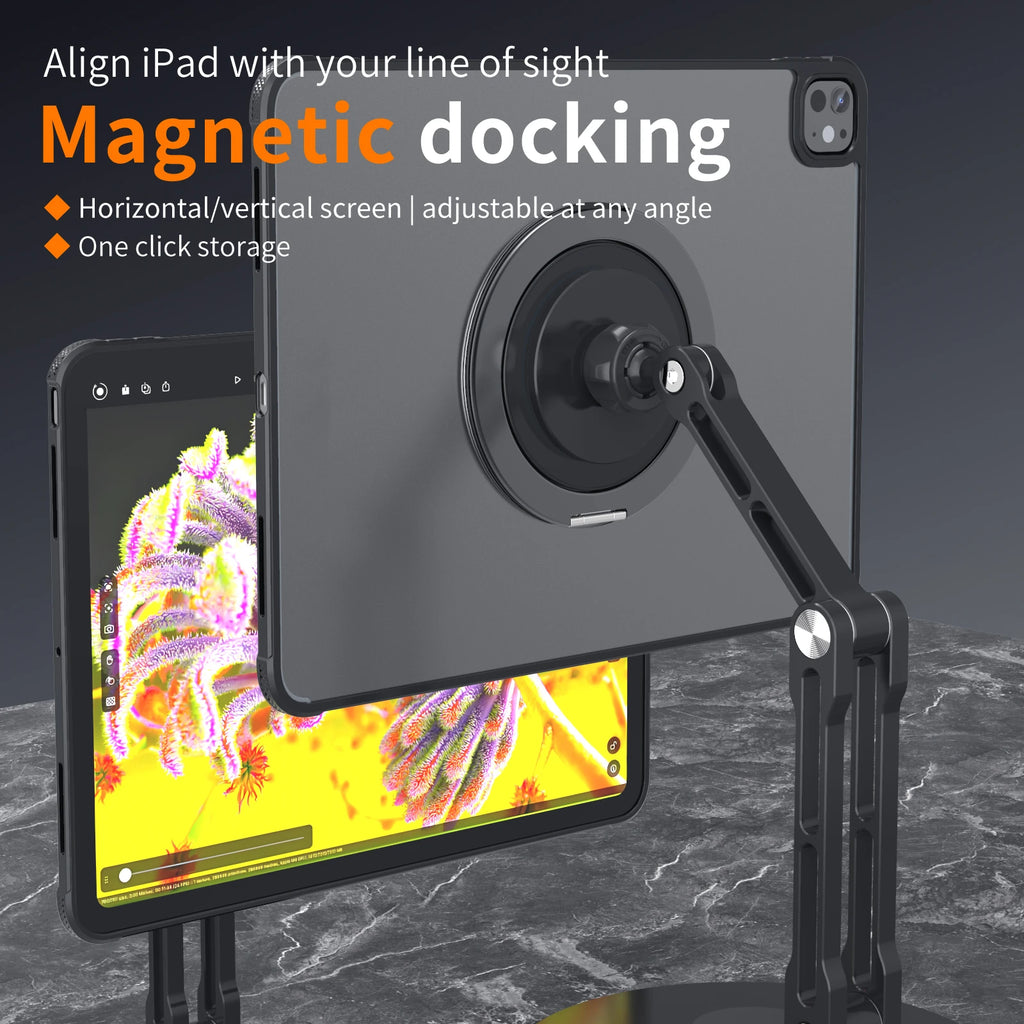 360° Rotating Magnetic Holder Mount for All Tablets Universal Metal Bracket Stand Durable 360 Rotation Tablet Accessories Quake