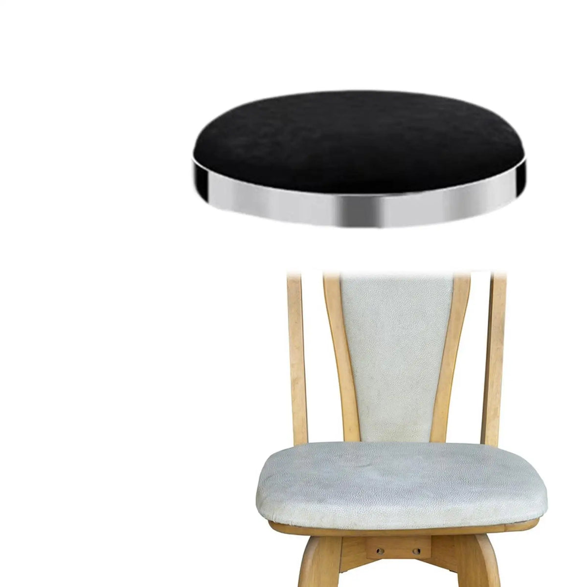 Round Seat Restaurant Salon PU Leather Bar Comfortable Diameter 33cm Club Easy to Install Store Repair Parts Stool Seat Top Quake