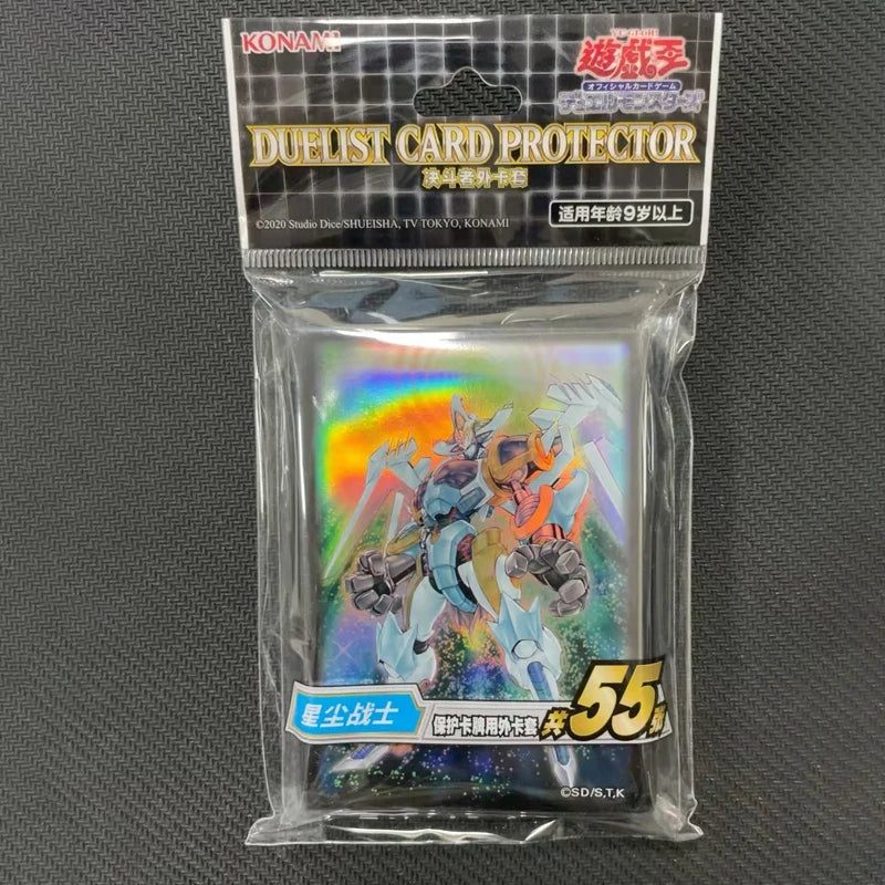Hot 55PCS Set Yu-Gi-Oh! Stardust Warrior‌ Card Sleeves 63x90mm Official Protective Covers Anime Card Game Gift for Collectors Quake