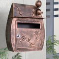 Wall Mount Mailbox with Key Lock Large Outdoor Retro Iron Letter Quake Bronze