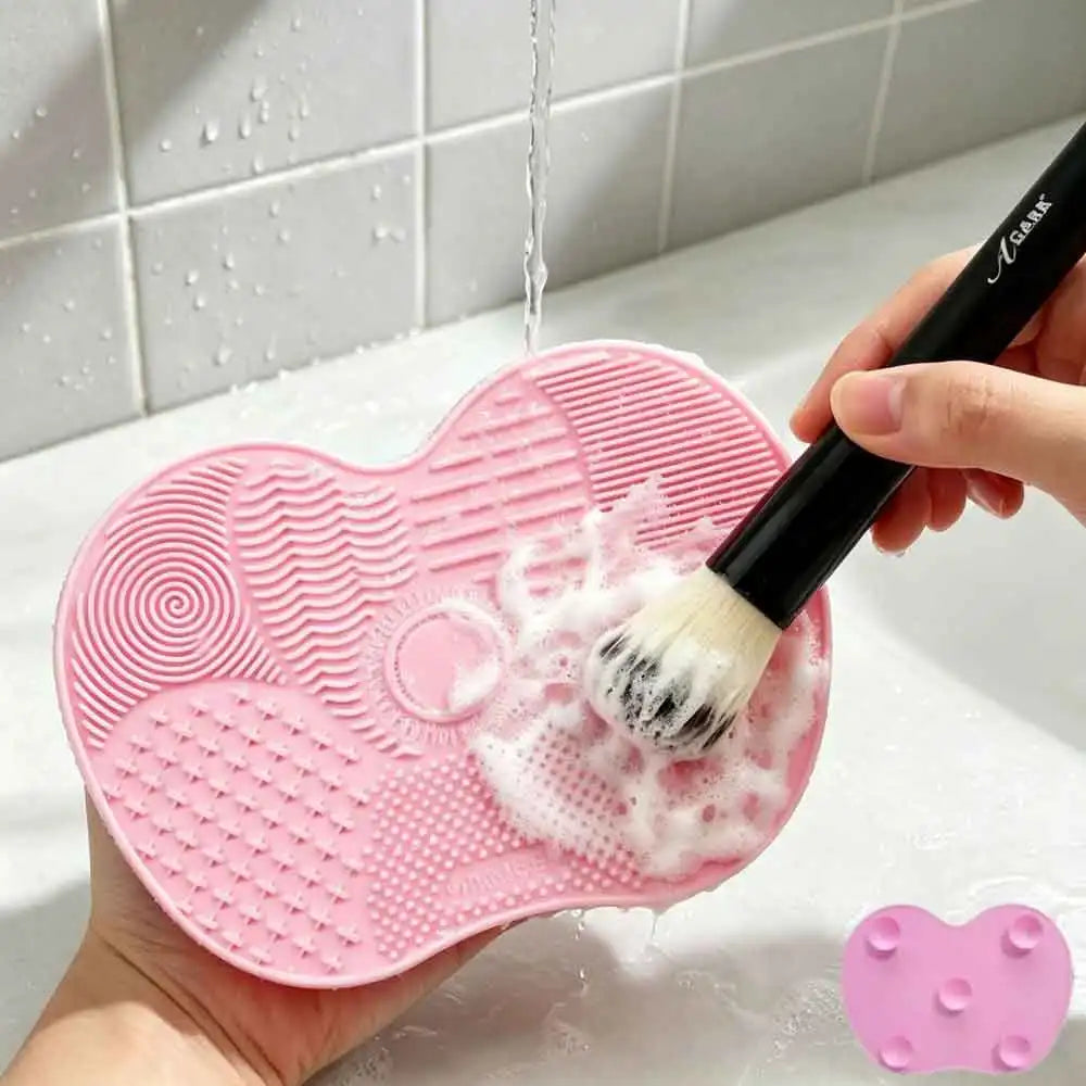 Makeup 1Pc Cup Brush Cleaner Silicone Apple-Shaped Pad With Suction For Effective Cosmetic Tool Cleaning Quake