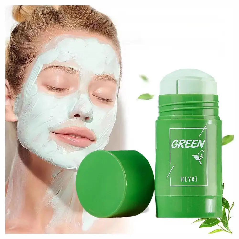 1/3PCS Green Tea Clay Stick For Face, Green Smear Acne Shrink Blackhead Green Tea Extract Facial Mask Pore Cleansing Quake