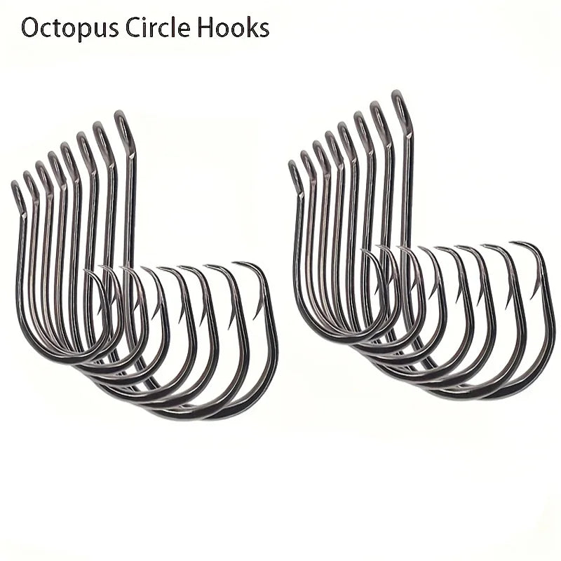 50pcs Circle Hooks Fishing Equipment Octopus Hooks Saltwater 1#-10/0 Quake