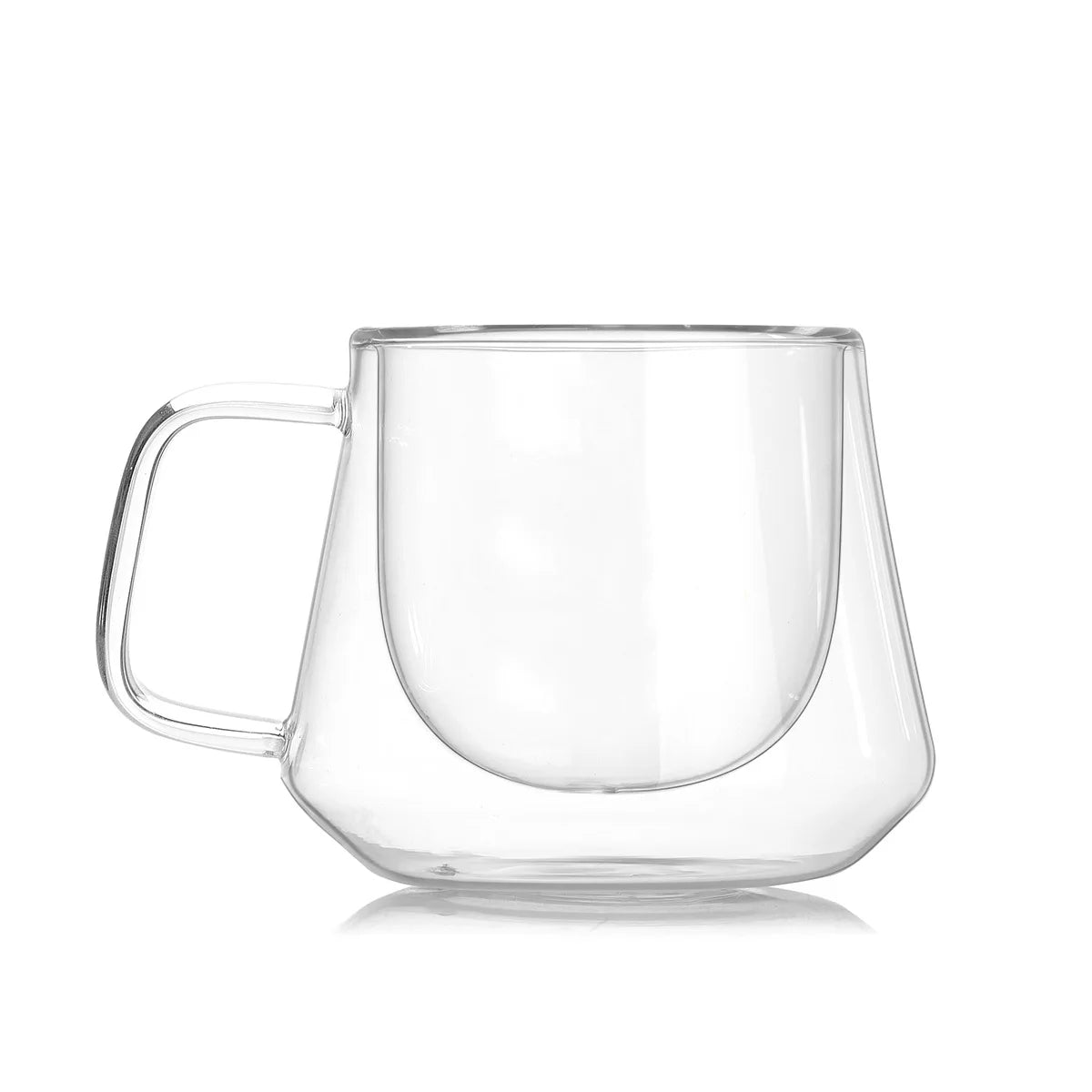 YWDL 180ml Double-Walled Heat-Resistant High Borosilicate Glass Coffee Cup Insulated Mug for Hot And Cold Beverages Tea Cup Quake B 180ml
