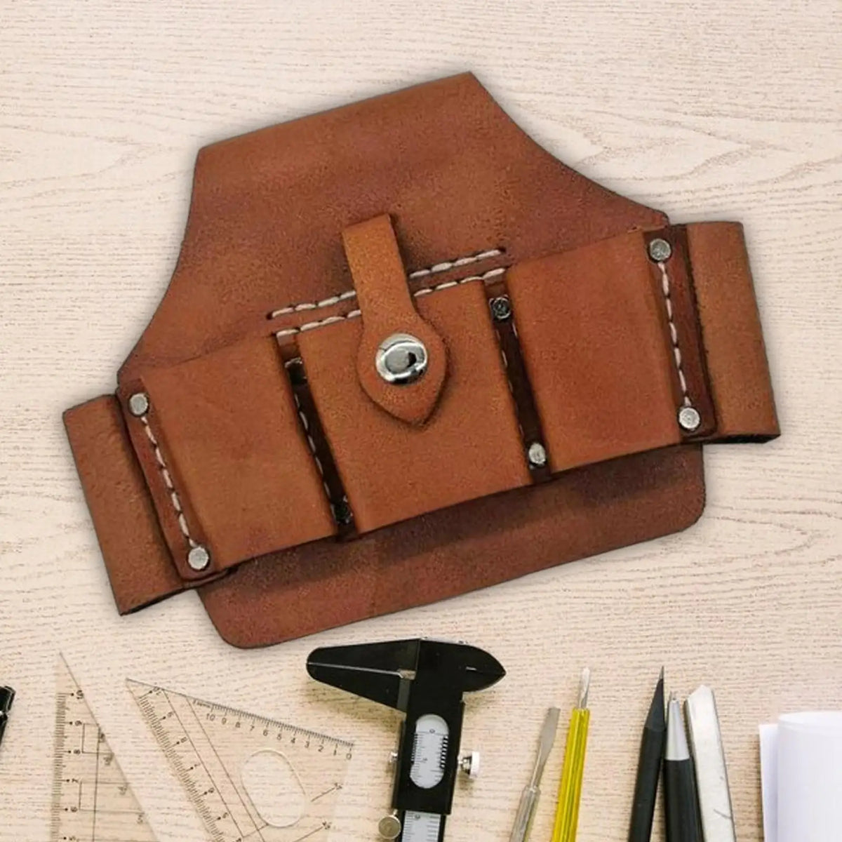 Tool Pouch Multipurpose Repairing Tool Bag Utility Cowhide Storage Pouch Quake