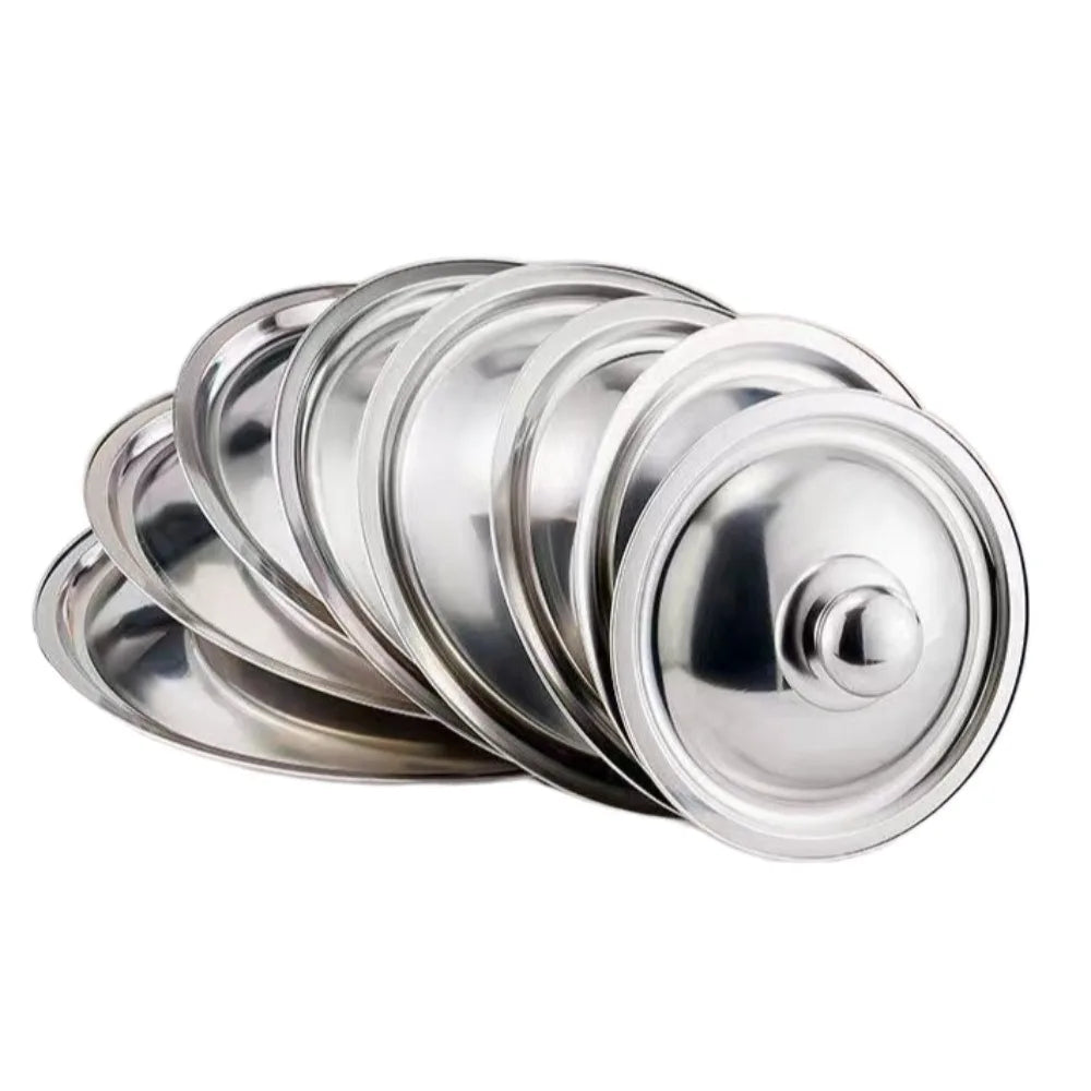 Durable Universal Pot Cover Round Stainless Steel Frying Pan Cover Knob 18-32cm Pot Lid Kitchen Accessories Quake