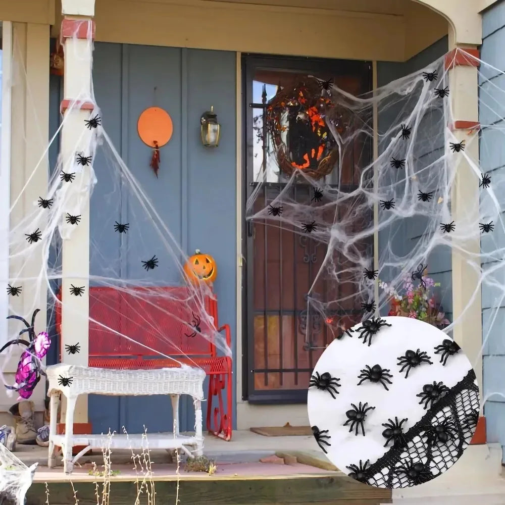 500/50PCS Realistic Spider Christmas Halloween Decoration Plastic Mini Spider Black Scary Spider Prank Haunted House Decorations Quake