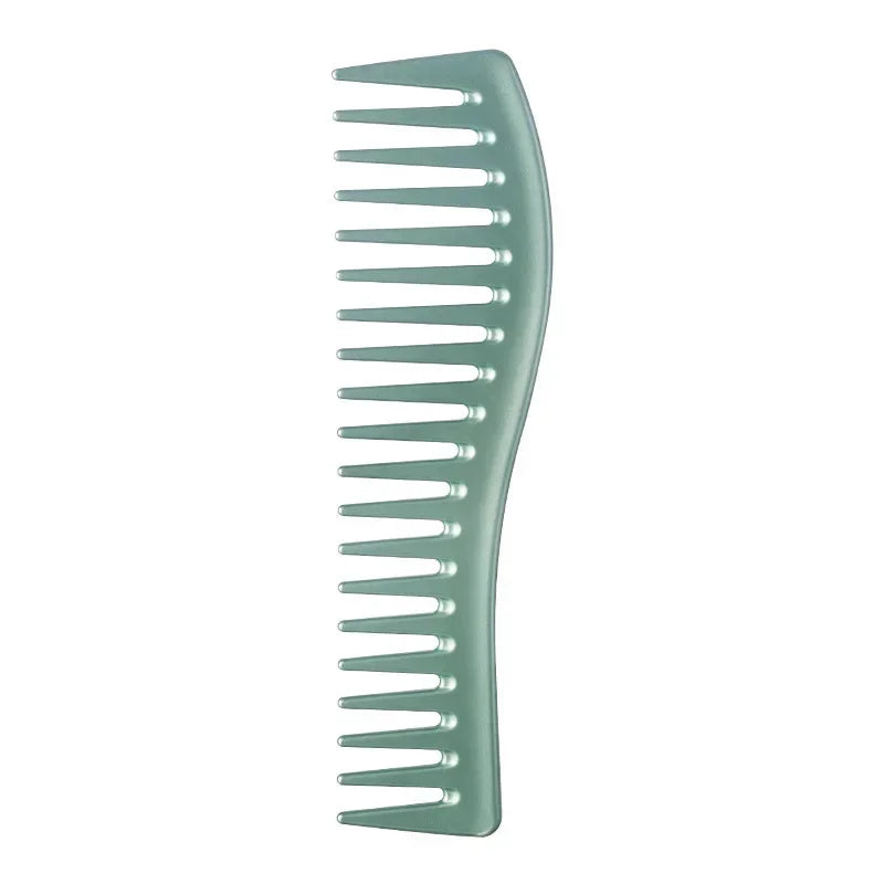 Wide Tooth Plastic Curly Hair Barber Salon Hairdressing Comb Oil Head Men Professional Back Hollow Comb Styling Tool Accessories Quake green