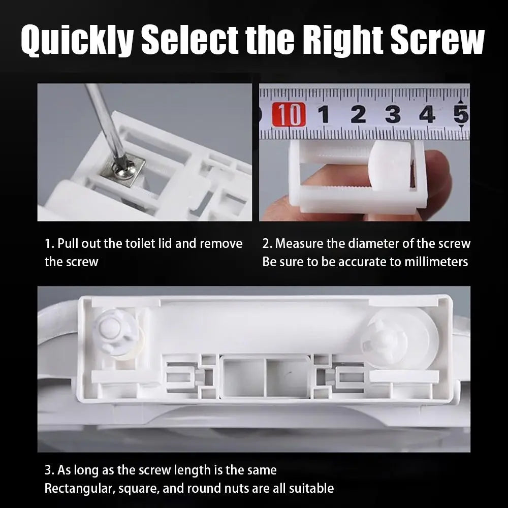 1Pair Seat Cover Plate Replacement Toilet Seat Repair Screws Bathroom Accessories Universal Lid Hinge Repair Bolts Seat Fittings Quake
