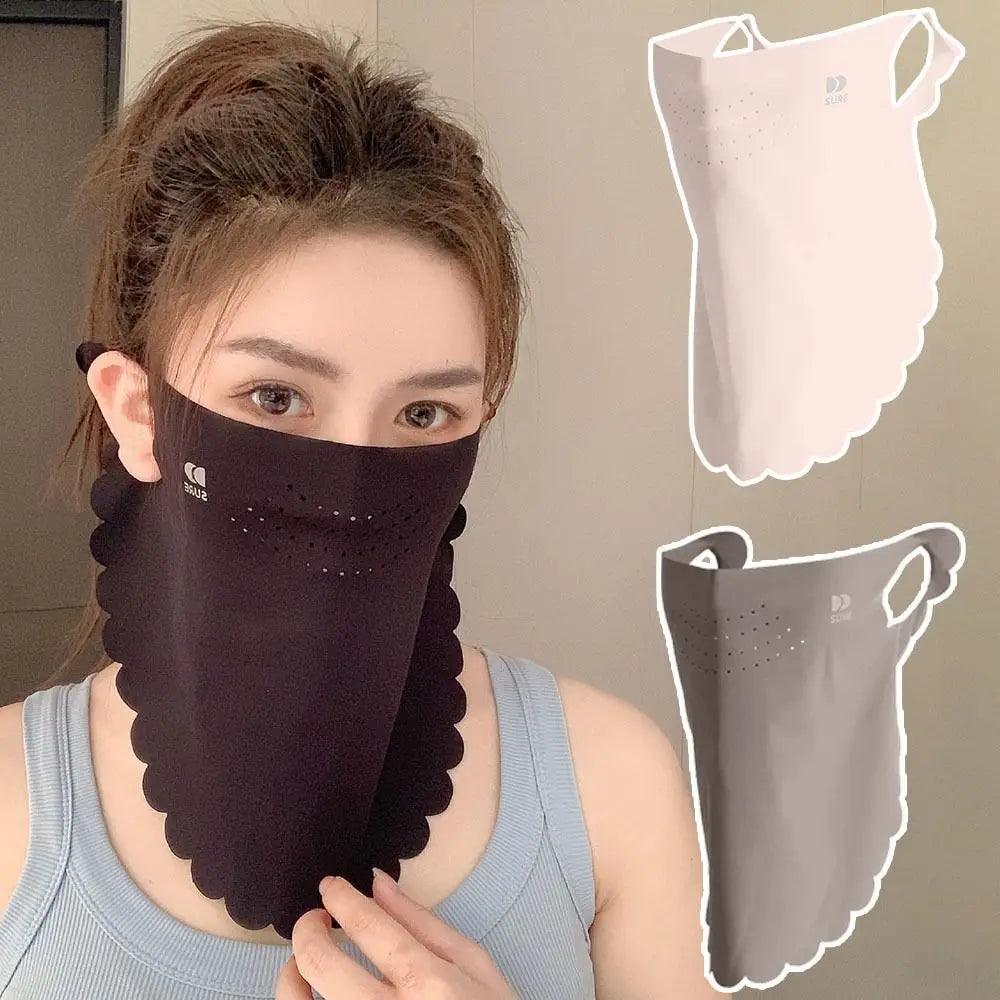 Fashion UPF50+ Sun Protection Mask Breathable Dustproof Anti-UV Neck Scarf Neck Protection Riding Face Cover Cycling Quake