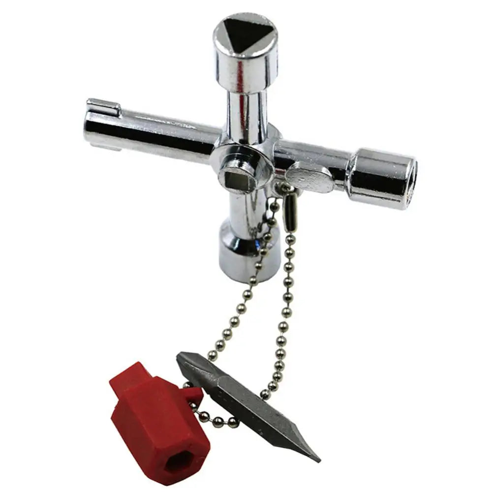 Multifunctional 4 in 1 Electrical Elevator Cabinet Door Plumber Cross Key Wrench Quake