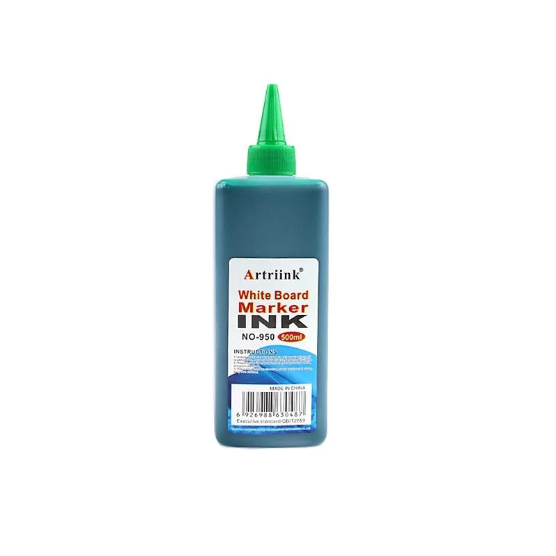 1pc Whiteboard pen ink 500ML replenishment liquid water-based large capacity erasable environmentally friendly filling liquid Quake green