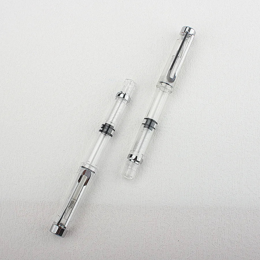 Special Offer Piston Fountain Pen Fine Nib 0.5mm Transparent Piston Ink Pen School Business Office Gift Writing Pen Quake