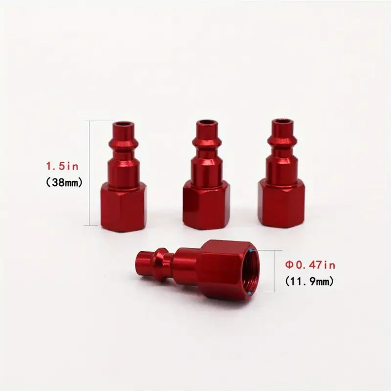 14pcs S-314/Steel MKIT Color Fit Coupler & Plug Kit - (M-Style, Red) - 1/4" NPT, (14pcs) Quake