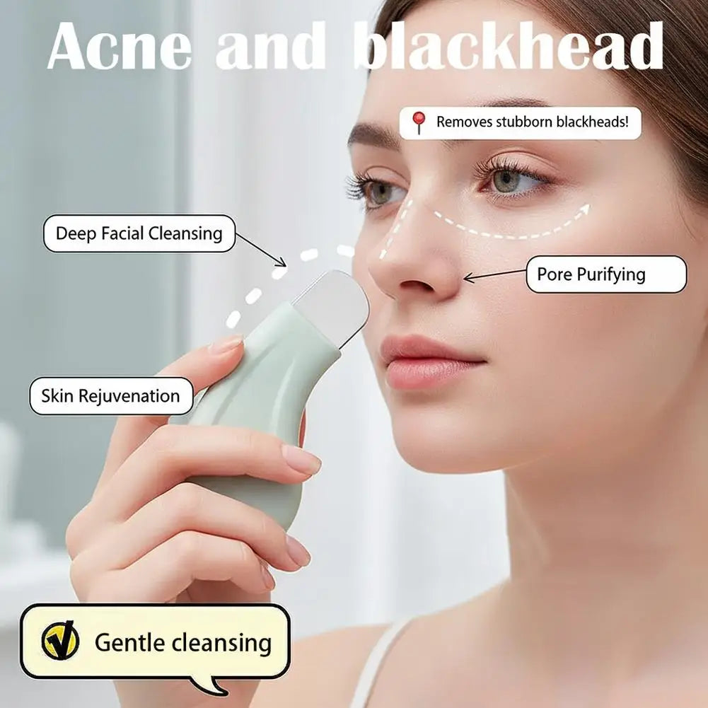 Blackhead Remover Scraper for Deep Cleansing, Skin Scrubber Facial Cleansing Spatula Beauty Skin Care Tool for Men and Women Quake