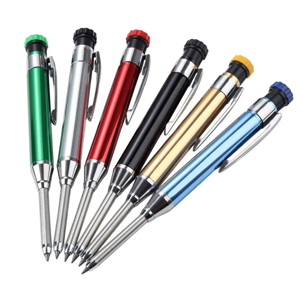 All Metal Deep Hole Marking Pencil 2.8mm Deep Hole Marking Woodworking Pencil Built-in Sharpener Long Head Quake